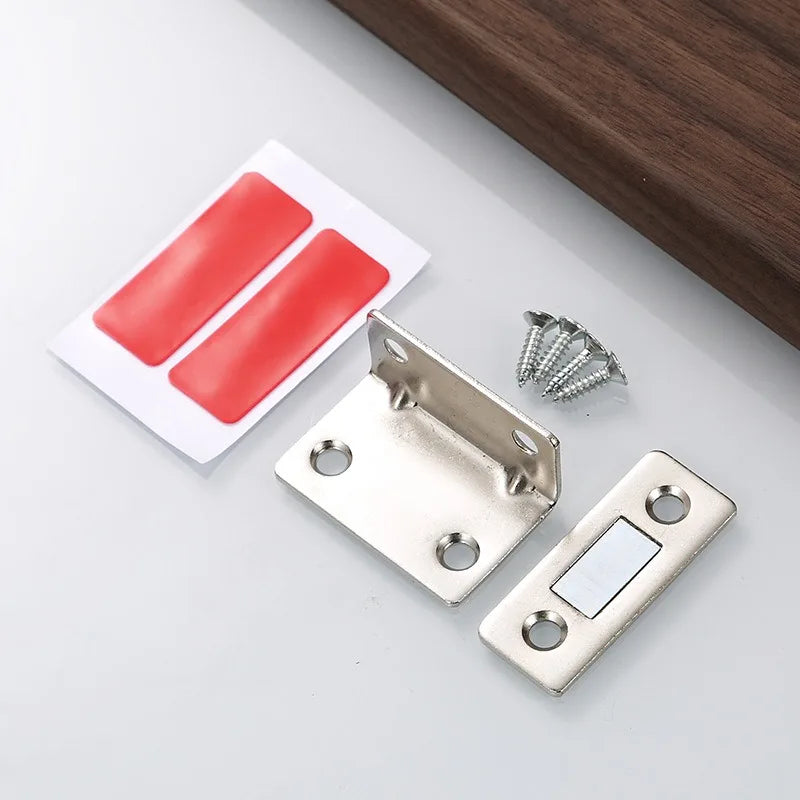 L-type Ultra Thin Door Strong Magnets Cabinet Catches Stopper Invisible Adhesive Drawer Magnet Lock for Kitchen Closet Closer