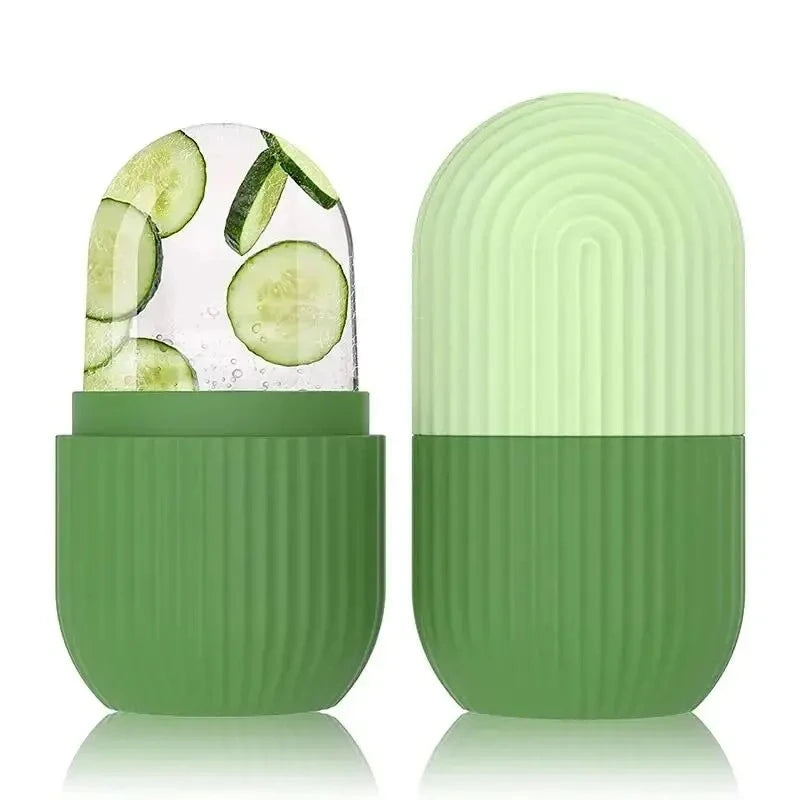 1 Striped Ice Compress Roller (Face Specific) Silicone Ice Tray Beauty Lifting Ice Ball Facial Massager Contour Eye Roller Facia