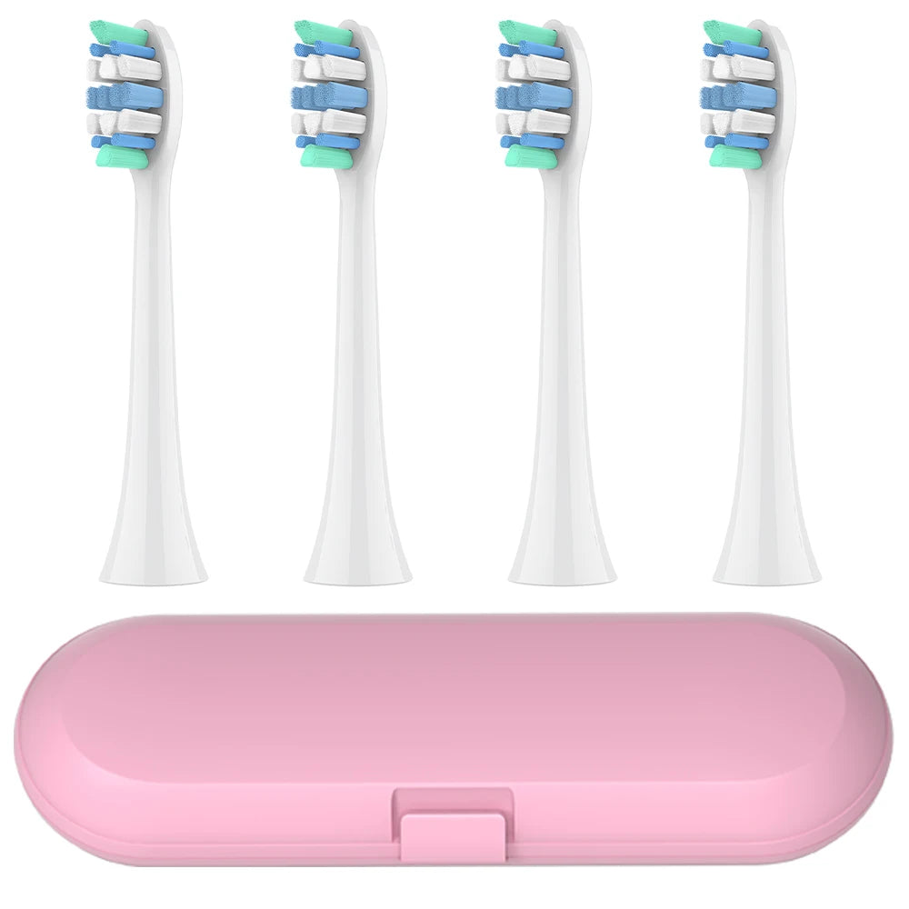 Toothbrush Travel Case and 4x Replacement Brush Heads Compatible with Philips Sonicare Electric Toothbrush, for 4100/6500/7500
