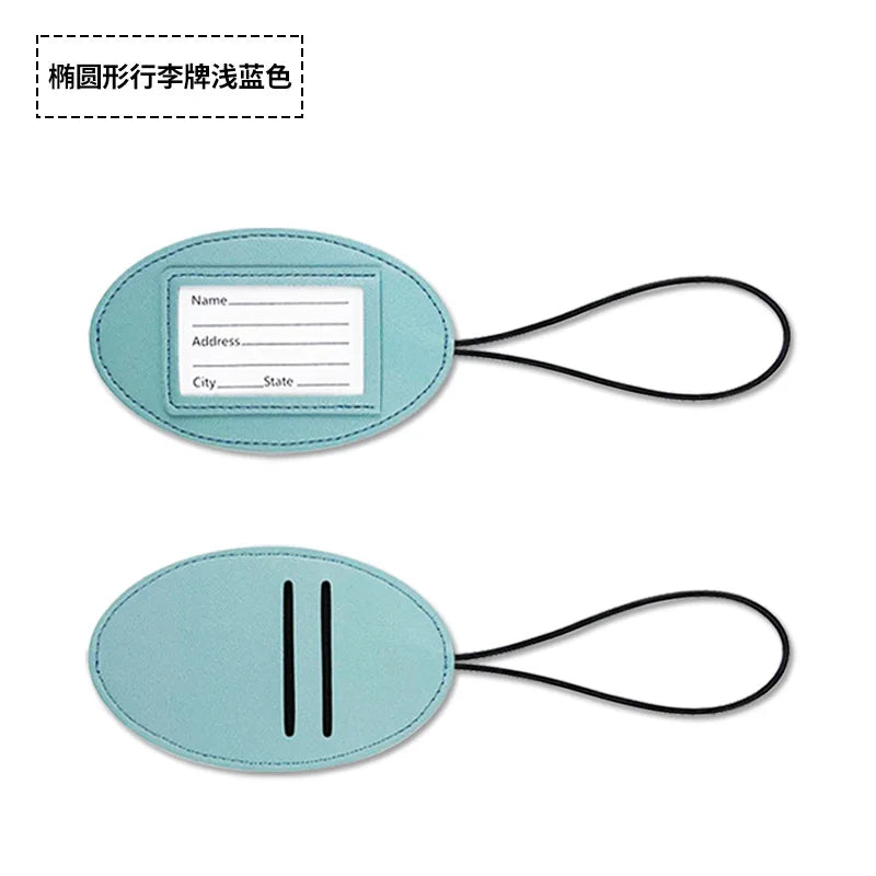 PU Leather Mini Cute Luggage Tag Name ID Label Boarding Pass Luggage Tags Suitcase Tag Travel Accessories