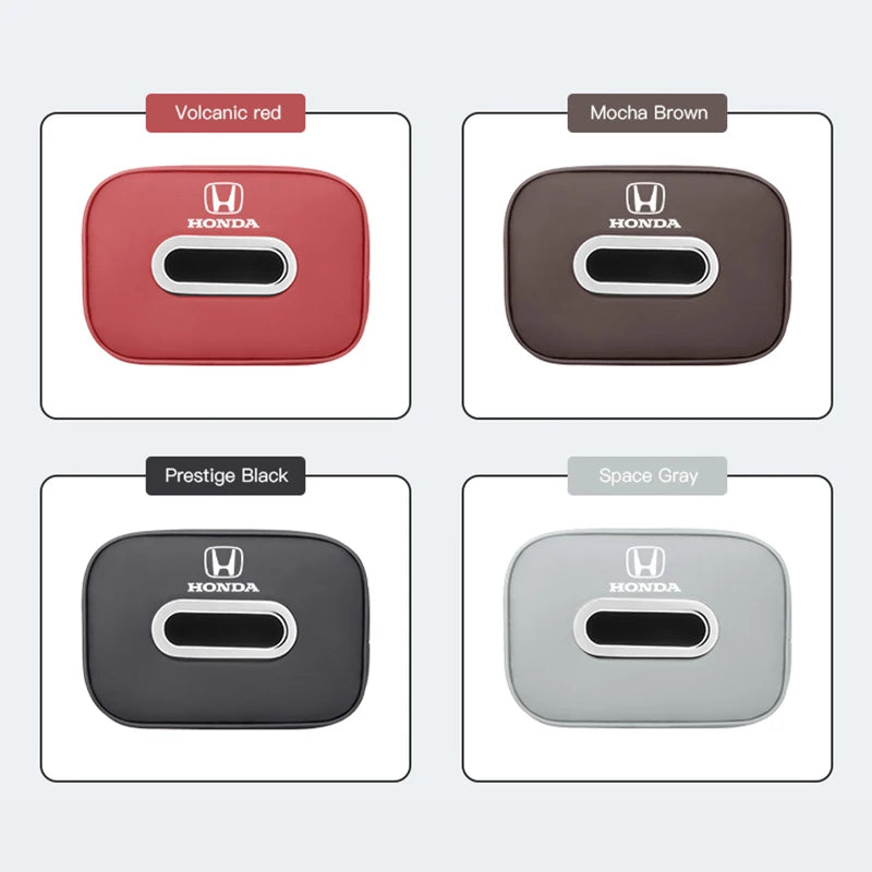 Car Tissue Box Quality Leather Auto Paper Towel Storage Bag For Honda Civic Fit Jazz Accord Pilot CRV Odyssey Passport City HRV