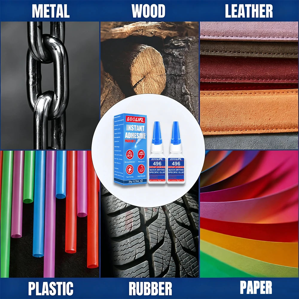 Instant Adhesive Quick Drying Glue Strong Waterproof Glue for Metal Plastic Wood Ceramic Glass Rubber Universal Repair Adhesive