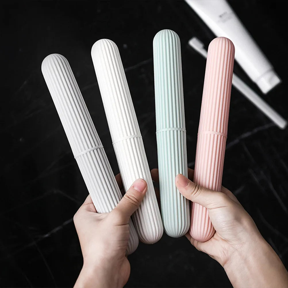 4Pcs Portable Toothbrush Storage Case Lightweight Plastic Dustproof Box Travel Business Trip Toothbrush Protector