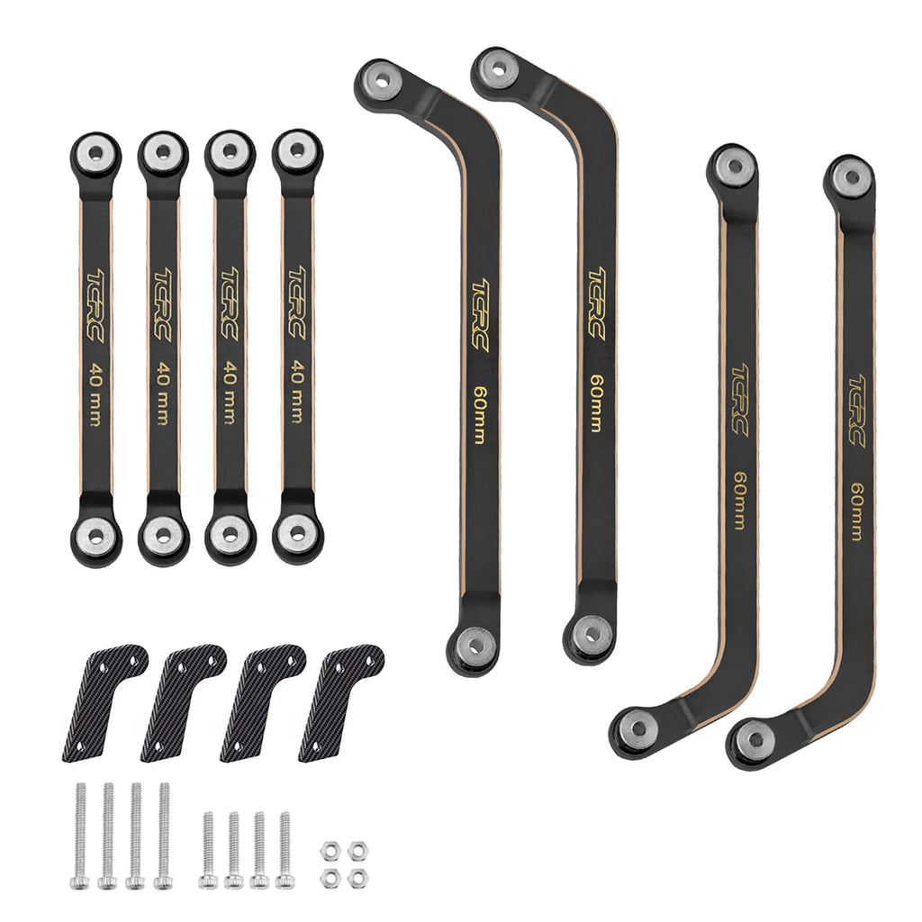 TCRC 8PCS Brass High Clearance Chassis Suspension Links Rod Linkage Set for Axial AX24 XC-1(Wheelbase extended by 150mm)