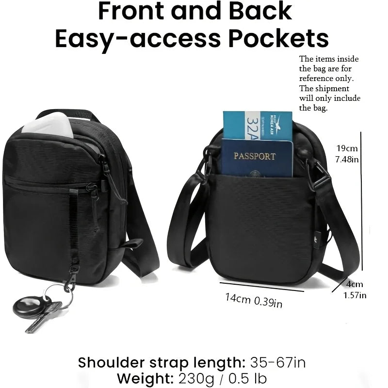 Shoulder bag, travel bag, crossbody bag can hold 4-6 passports, multiple pockets can store cards and documents for daily use