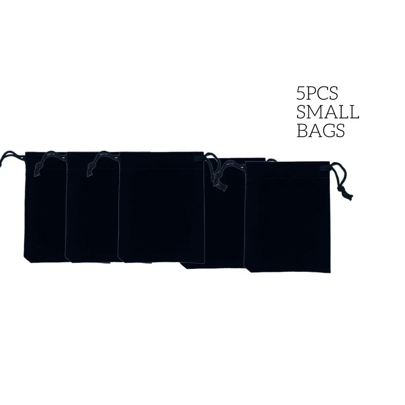 5 PCS Dice Bag pouch  Flannelette Small Big Black Drawstring Dice Bag For Collecting DND Dice