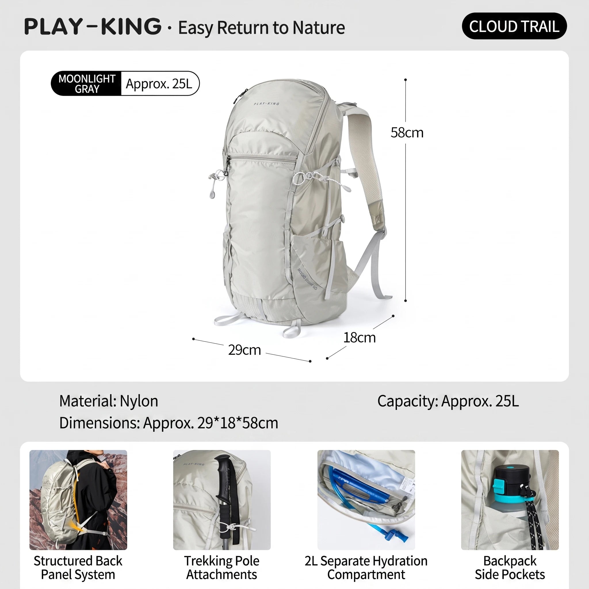 Outdoor professional mountaineering backpack large capacity cycling sports bag lightweight men's and women's camping hiking bag
