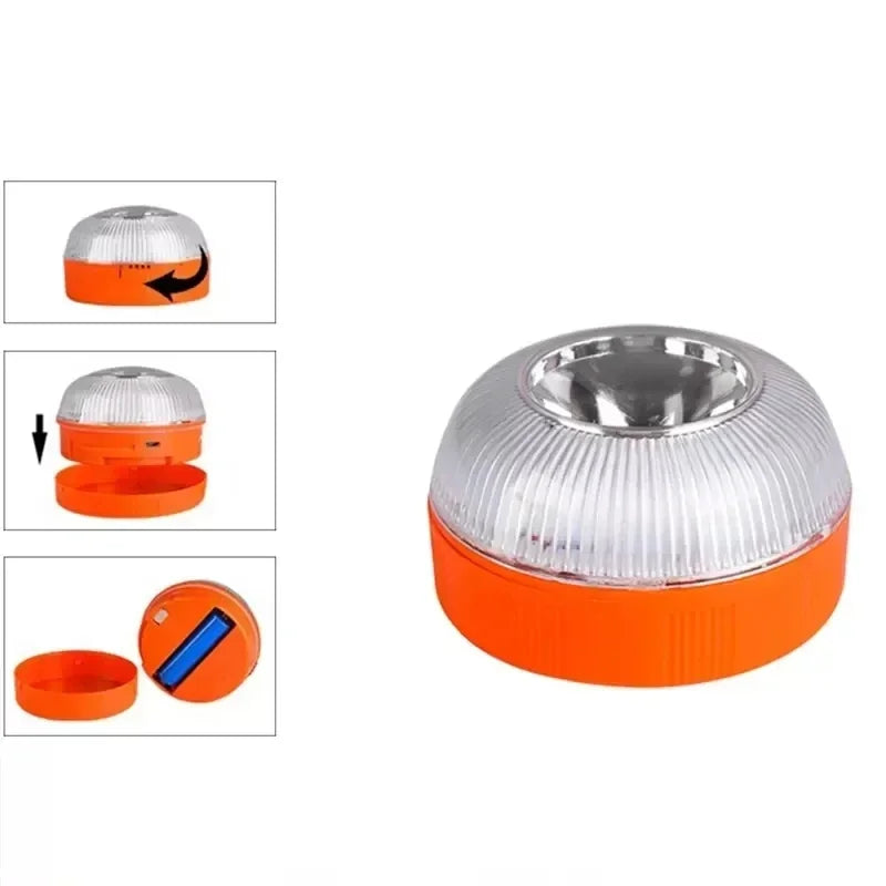 V16 USB Rechargeable Car Emergency Beacon Light – Magnetic Induction Strobe Warning Light for Safety Signal Flashing
