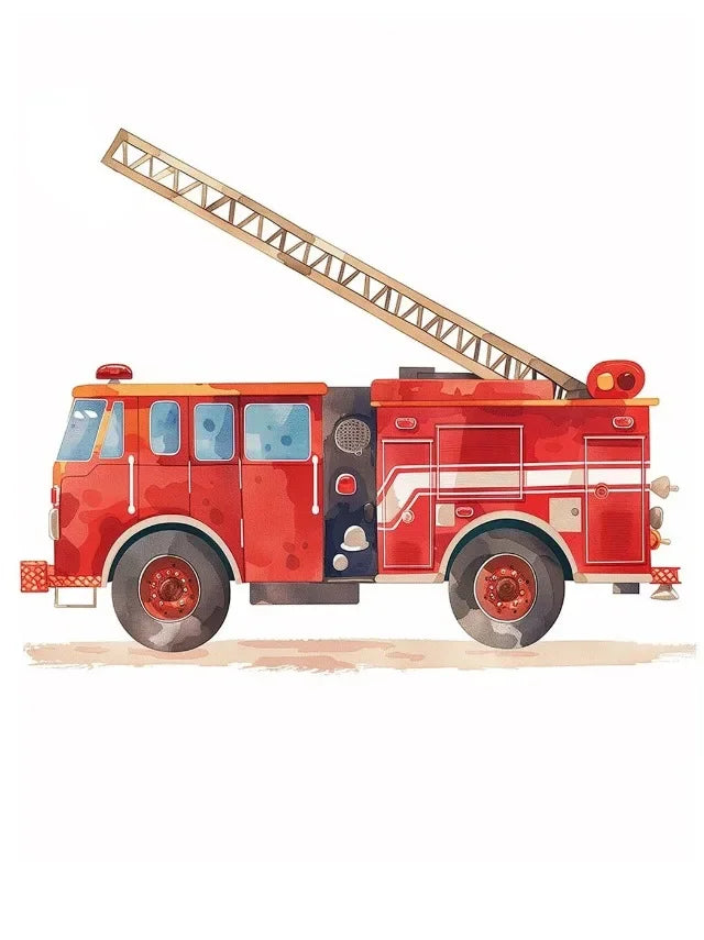 Helicopter Fire Truck Tractor  Airplane Rocket Canvas Painting Poster Nordic Wall Art Picture Kids Room Nursery Home Decor