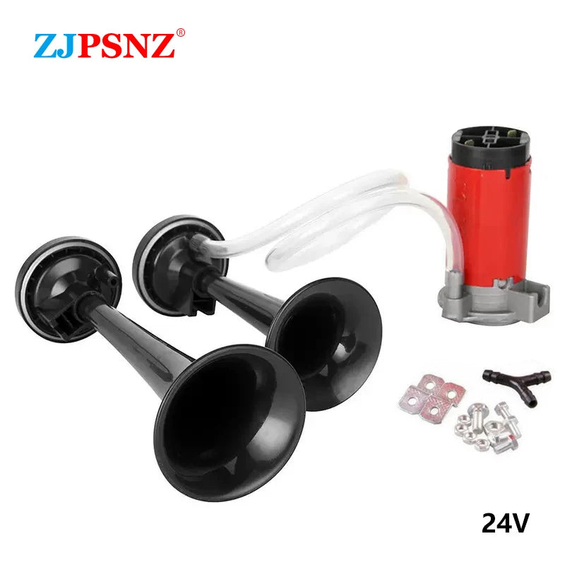 Dual Tone Air Horn Air Pump Electric Horn Super Loud With Compressor For Car Motorcycles Auto Truck Boat 12v 24v Waterproof