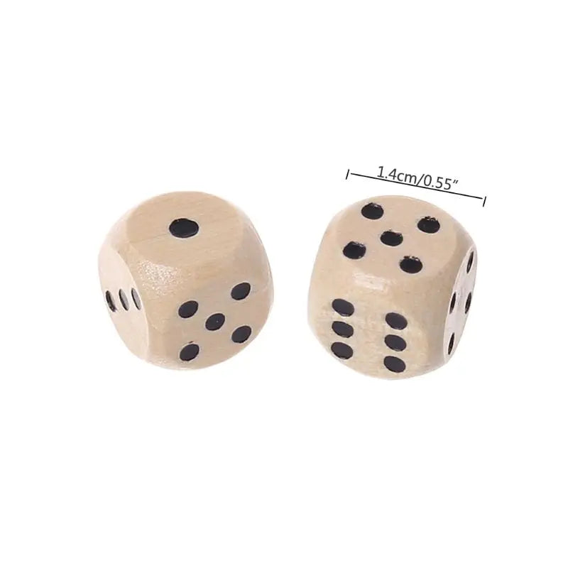 10Pcs Wooden 6 Sided D6 Faces 14mm Digital Number Cubes Round Corner For Kid Educational DIY Board Games R66E