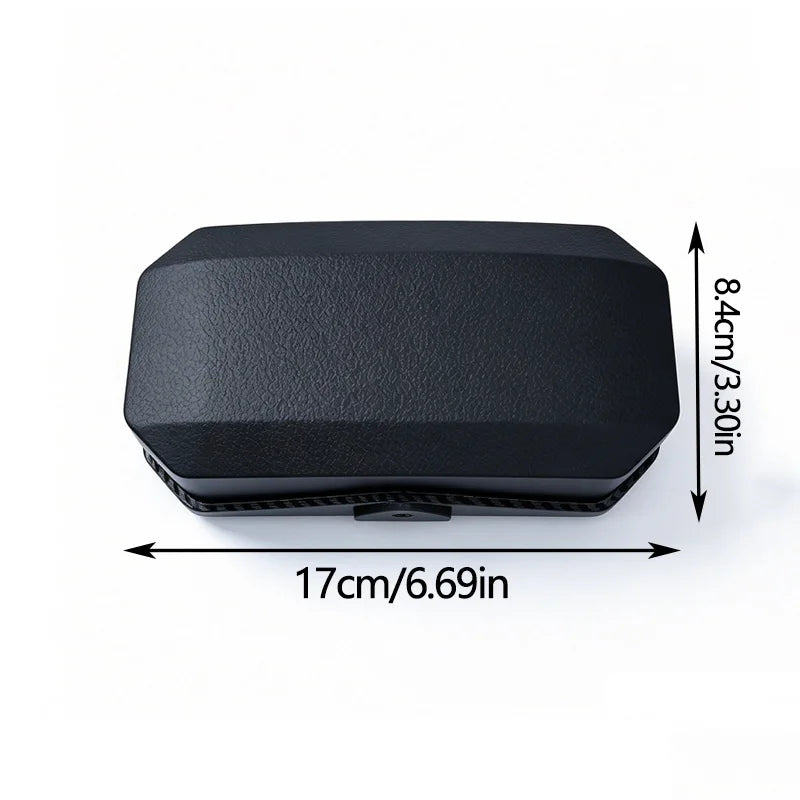 Universal Carbon Fiber Press Car Sunglasses Holder, Sun Visor Anti-Scratch Eyeglasses Storage Box, Car Interior Upgrade Part