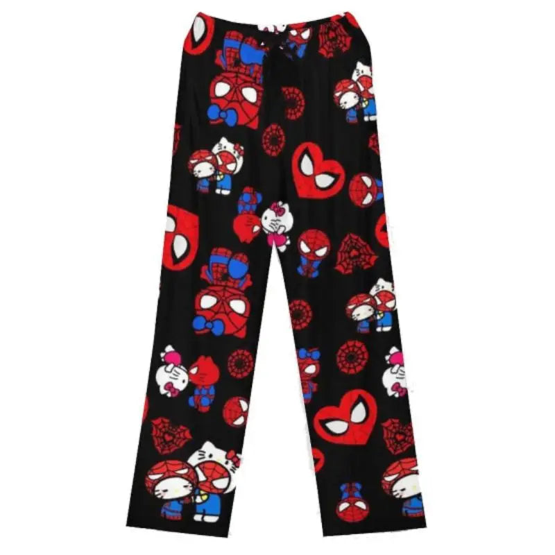 New Autumn Winter Flannel Popular Hello Kitty Pajama Pants Thickened Velvet Warm Casual Cartoon Home Pants Casual Comfortable