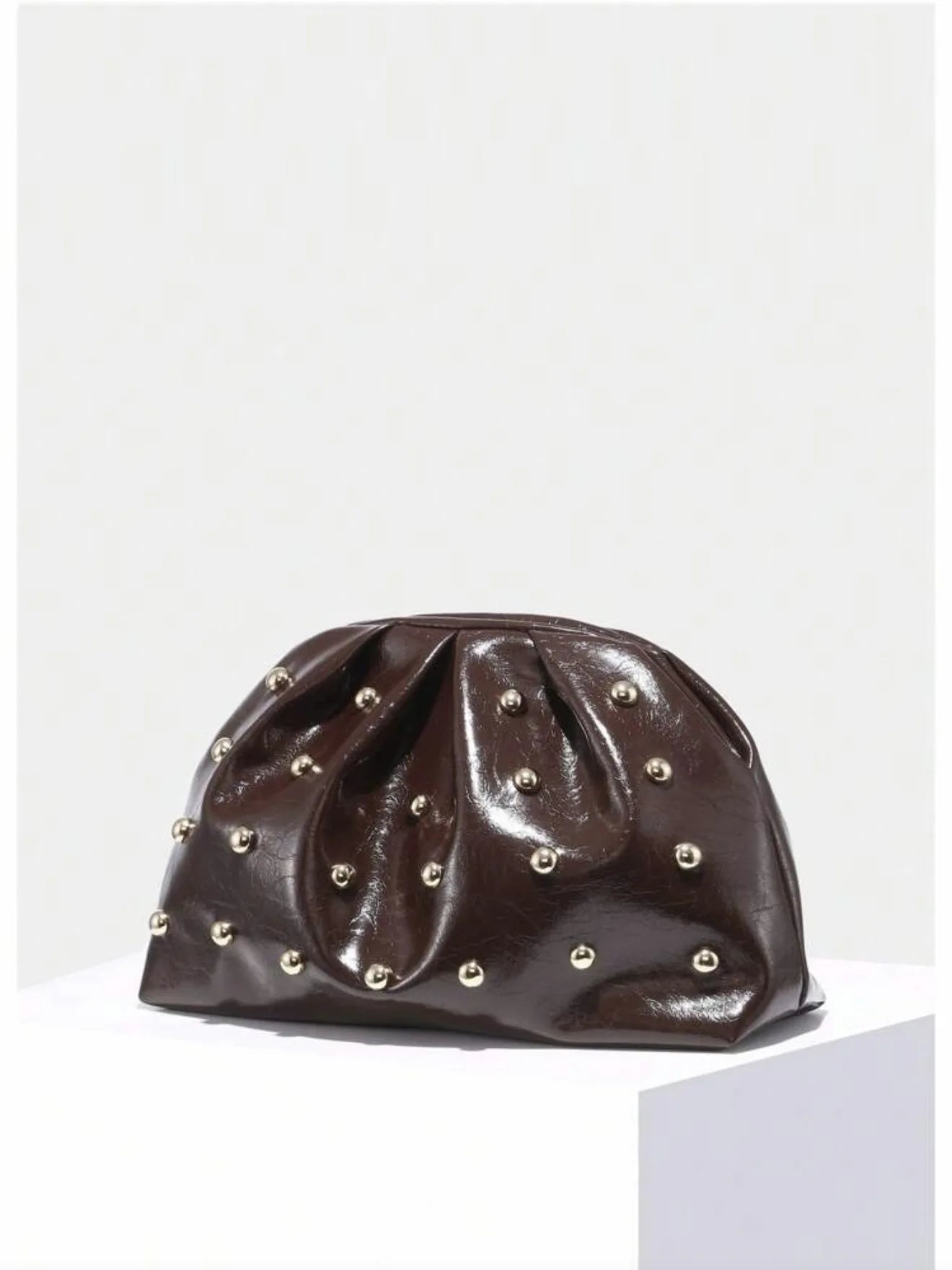 2025 New Women's Zipper Handbag Fashion Simple Multifunctional Clasp Bag Mushroom Nail Large Capacity Folded Cloud Dinner Bag