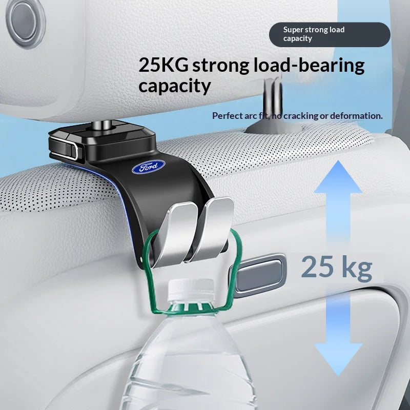 For Ford Mondeo Focus Explorer Escape Kuga Everest Bronco F-150 Ranger Transit Car Seat Back Storage Hook