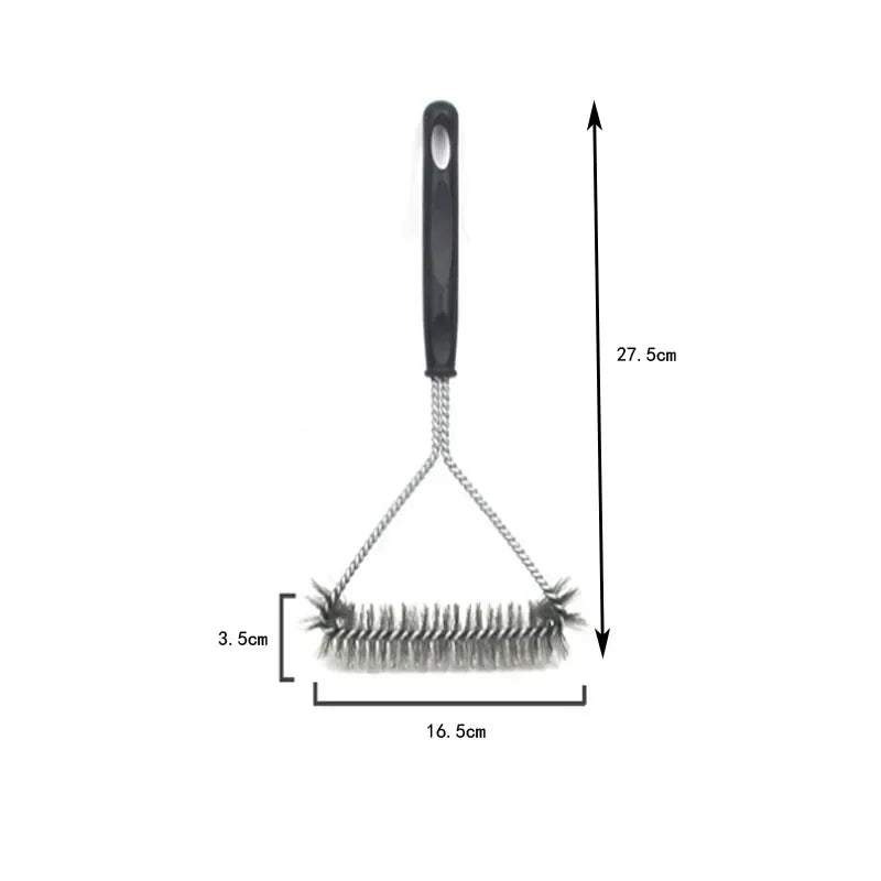 Triangular Wire Grill Brush Stainless Steel Nonstick Heat Resistant Grill Cleaning Tool Efficient and Safe Kitchen Accessory