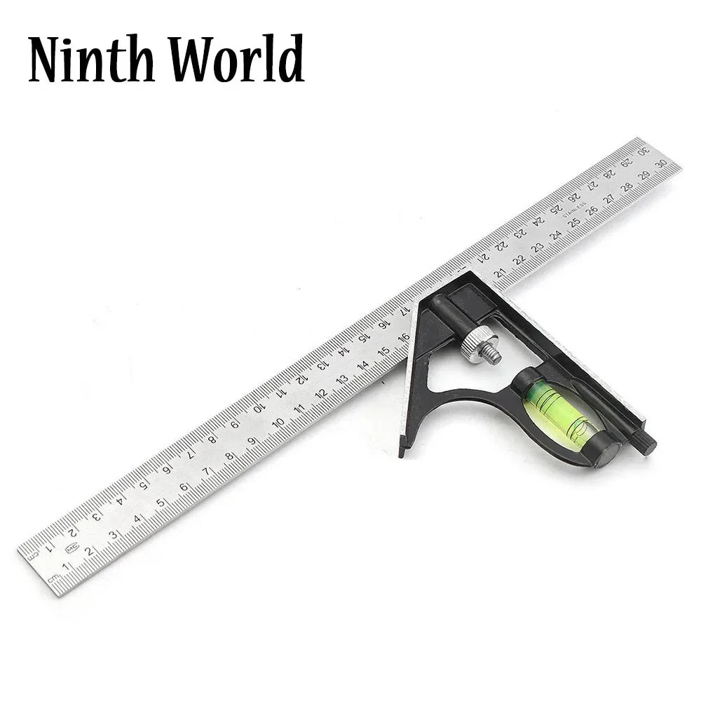 2025 Precise Stainless Steel Measuring Tools Aluminium Combination Square Diy Workshop Hardware Angle Spirit Level 12" (300mm)