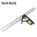 2025 Precise Stainless Steel Measuring Tools Aluminium Combination Square Diy Workshop Hardware Angle Spirit Level 12" (300mm)