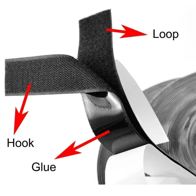 1/3/5M Strong Self-adhesive Fastener Tape Hook and Loop Magic Nylon Sticker Tape Adhesive with Glue Strap for DIY 20MM