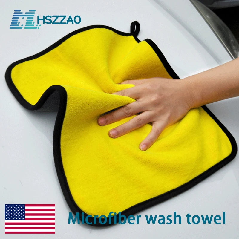 30x30/40/60CM Car Wash Microfiber Towel Car Cleaning Drying Cloth Hemming Car Care Cloth Detailing Car Wash Towel