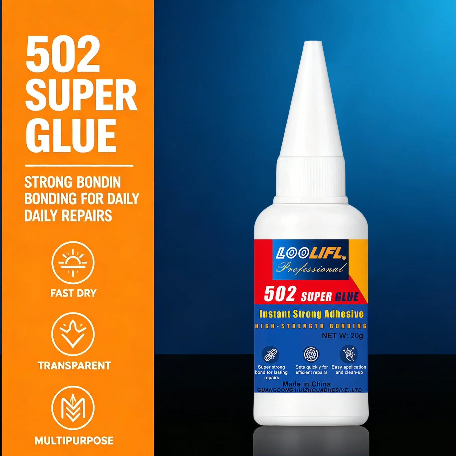 502  cyanoacrylate Instant Super Glue High Strength Adhesive with Multipurpose Repair Glue for Craft Metal Plastic Ceramic Wood