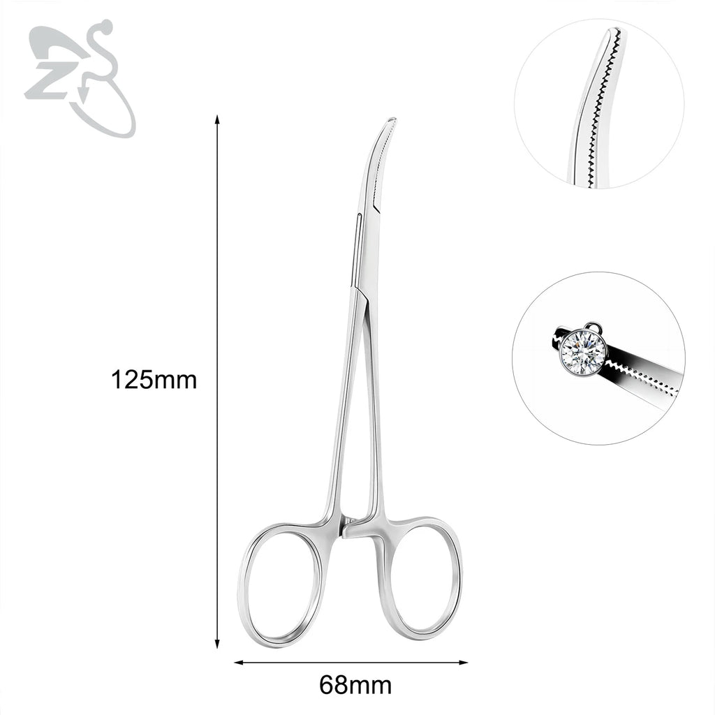 ZS 1PC Stainless Steel Piercing Clamp Slotted Locking Forcep Opening Piercing Plier Tool for Ear Lip Belly Navel Tongue Piercing