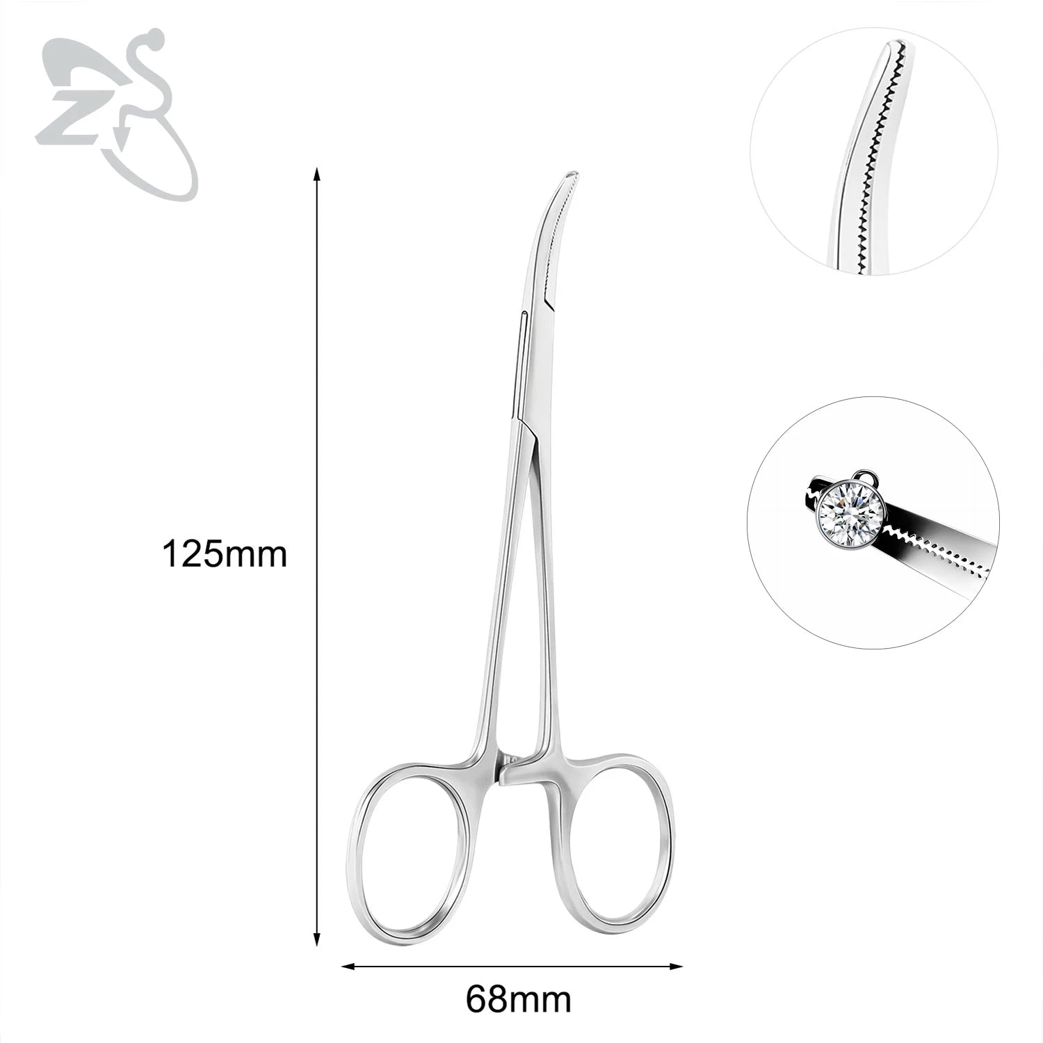 ZS 1PC Stainless Steel Piercing Clamp Slotted Locking Forcep Opening Piercing Plier Tool for Ear Lip Belly Navel Tongue Piercing