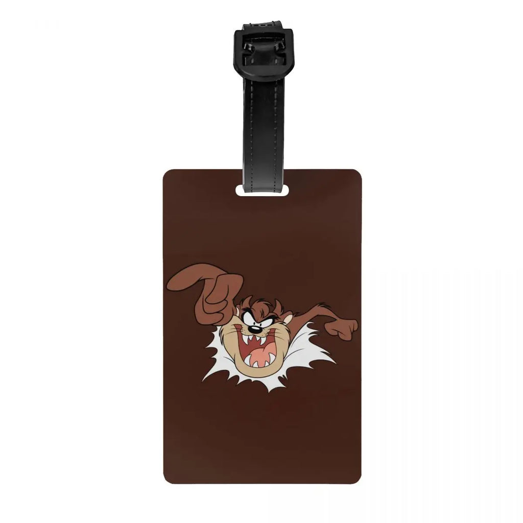 Custom Cartoon Anime Taz Tasmanians Devils Luggage Tag Travel Bag Suitcase Privacy Cover ID Label
