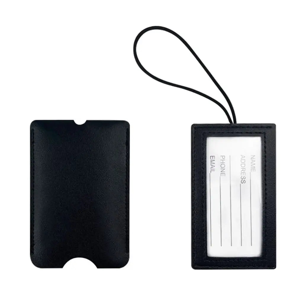 PU Leather Pull out Luggage Tag Backpack Accessories Red Color Luggage Label Straps Soft Baggage Boarding Label