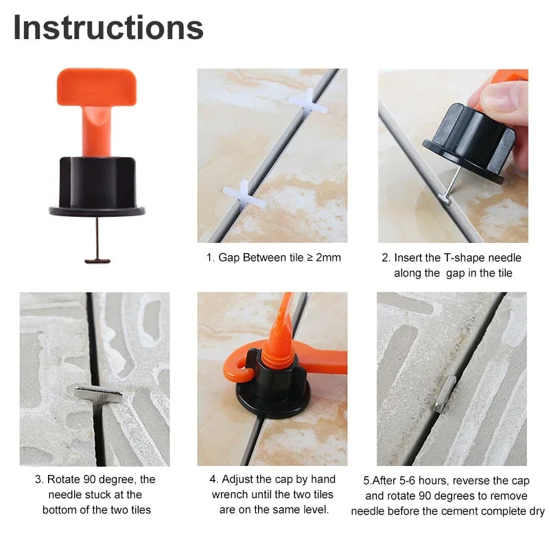 51/151/401/701pcs Tiles Leveling System Level Wedges Tile Cross Spacer Locator Resuable Replaceable Steel Heedle Leveler Tools
