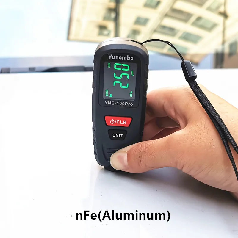 Yunombo New Release YNB-100Pro Fe NFe Fe+Zn Mini Film Thickness Meter Coating Thickness Gauge Car Paint Thickness Tester