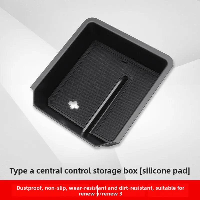 For Tesla Model Y / New Model 3 Highland Center Console Armrest Hidden Storage Box ABS Organizer Tray Accessories