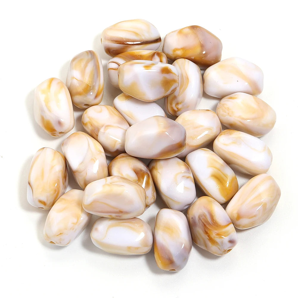 20pcs 12x21mm Irregularity Acrylic Beads Spacer Loose Beads For Jewelry Making DIY Bracelet Earrings Accessories