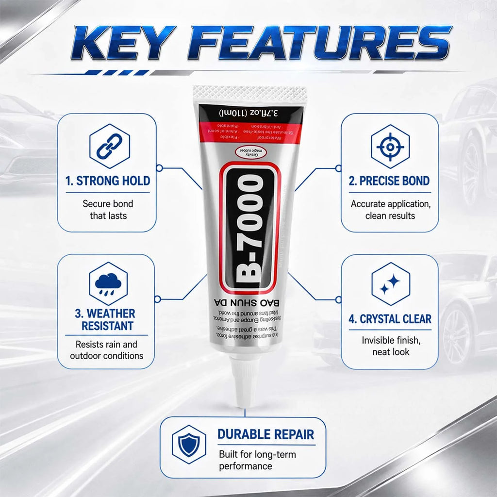 20PCS 15mL B-7000Car Emblem Repair Adhesive,strong transparent adhesive suitable for loose tail emblems, metal badges, plastic .