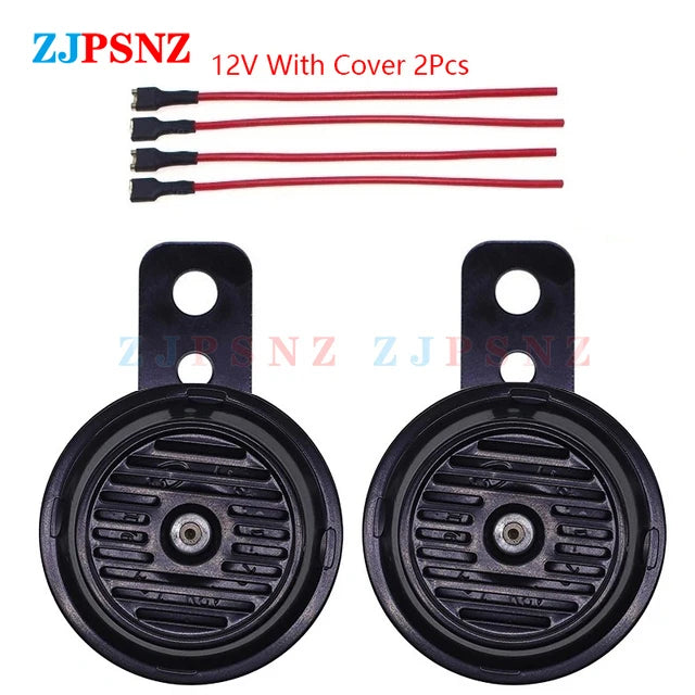 6V 12V 24V 36V 48V 60V 72V Horn E-bike Motorcycle Scooter Horn Kits Round Super Loud Horn Speaker Scooter Mopeds Waterproof