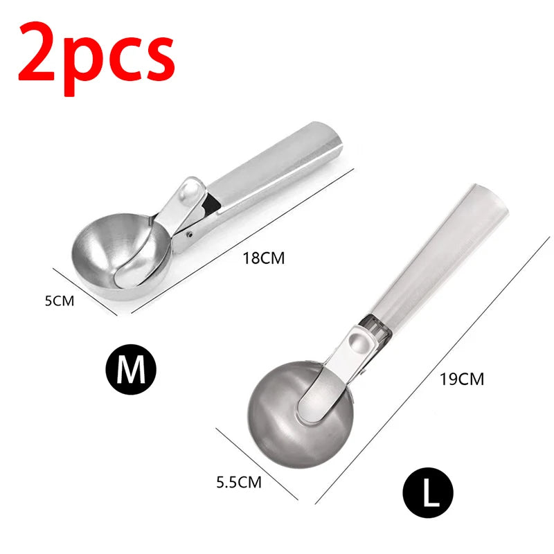 Stainless Steel Ice Cream Spoon Multifunctional Spoon for Ice Cream Dual-Purpose Scoop Fruit Watermelon Spoon Ball Scoop BJL001