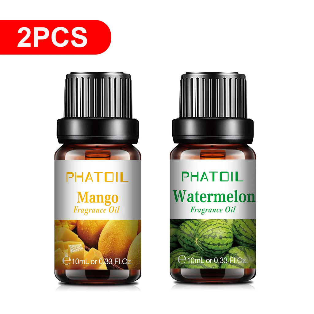 PHATOIL 1/2/6/10pcs 10ml Fruity Fragrance Oil For Aromatherapy Cherry Apple Strawberry Mango Coconut Lemon Fragrance Aroma Oils