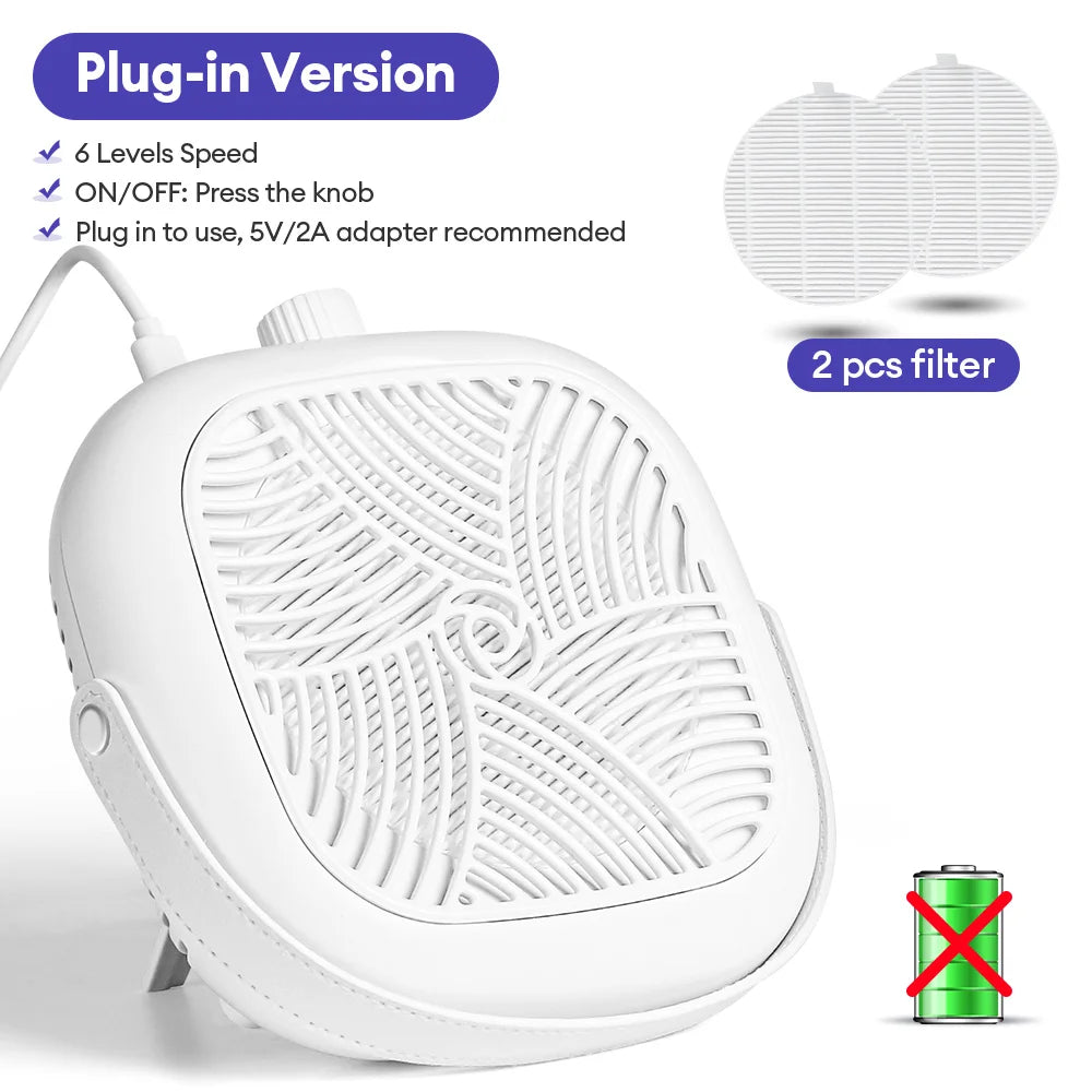 5300RPM Turbine Brushless Nail Dust Vacuum Flat Upright Dual Use Foldable Nail Dust Extractor with Removable Filter Vacuum Fan