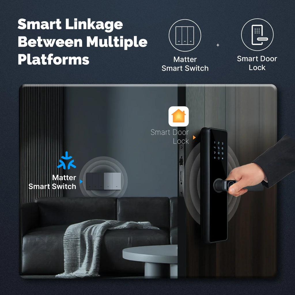 MOES Matter Tuya WiFi Smart Light Button Switch EU Verison Remote Control Work With Alexa Google Home Apple Homekit Smartthings