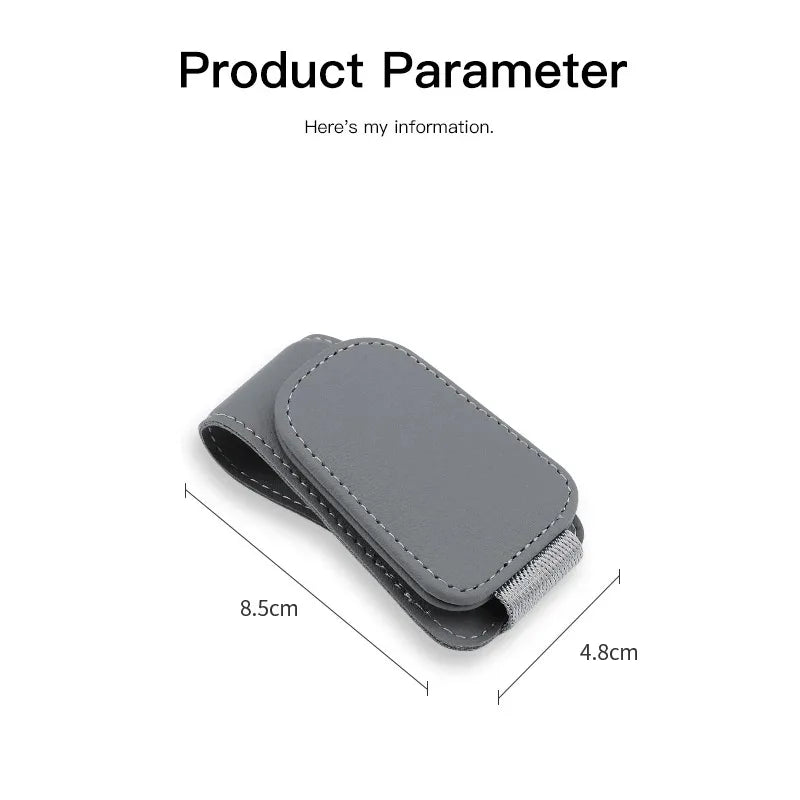 Magnetic Leather Sunglasses Clip Multifunctional Ticket Card Holder Car Sun Visor Interior Accessories