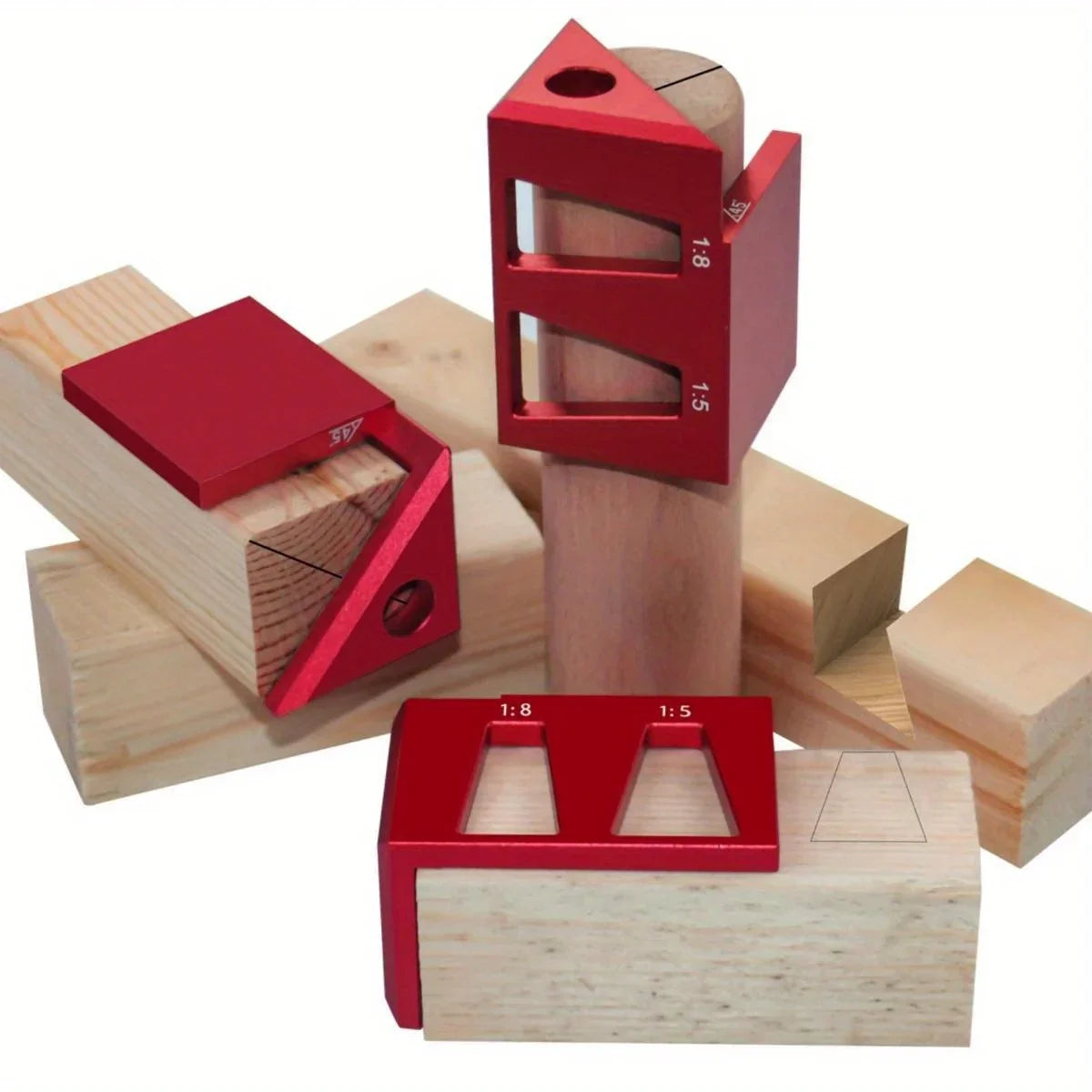45/90 Degree Center Finder Woodworking Square Dovetail Jig - Multifunctional Marking Gauge, Aluminum Alloy Center Scribe Ruler