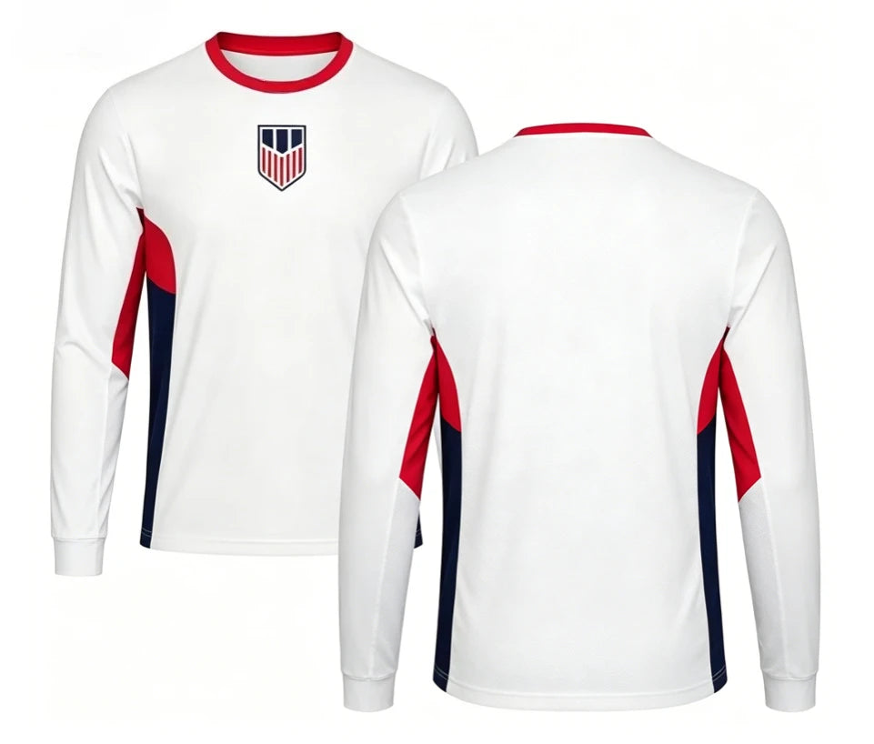 2026 American round neck football long sleeved breathable quick drying fashion versatile for both men and women outdoor sports