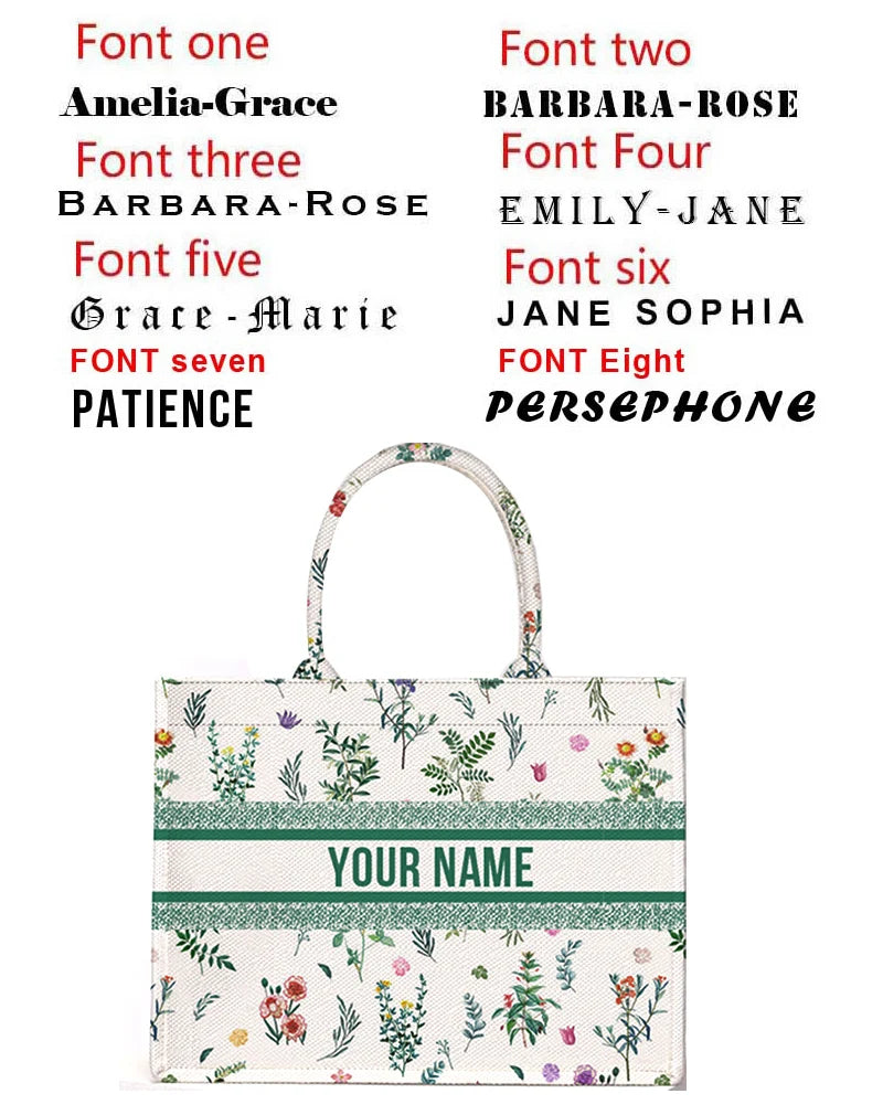 2026 New Personalized Custom Women's Tote Bag, Canvas Printed Handbag, Large Capacity Beach Bag