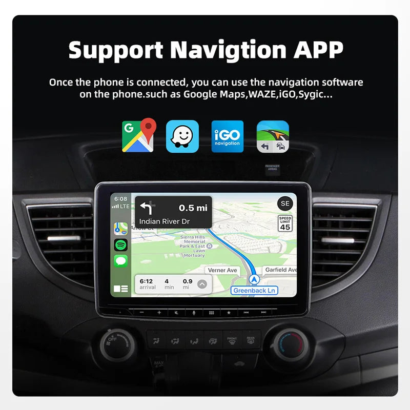 2 in 1 Wireless CarPlay Adapter Android Auto for Car 5G WiFi Plug Play Fast Connection Universal Fit for iPhone