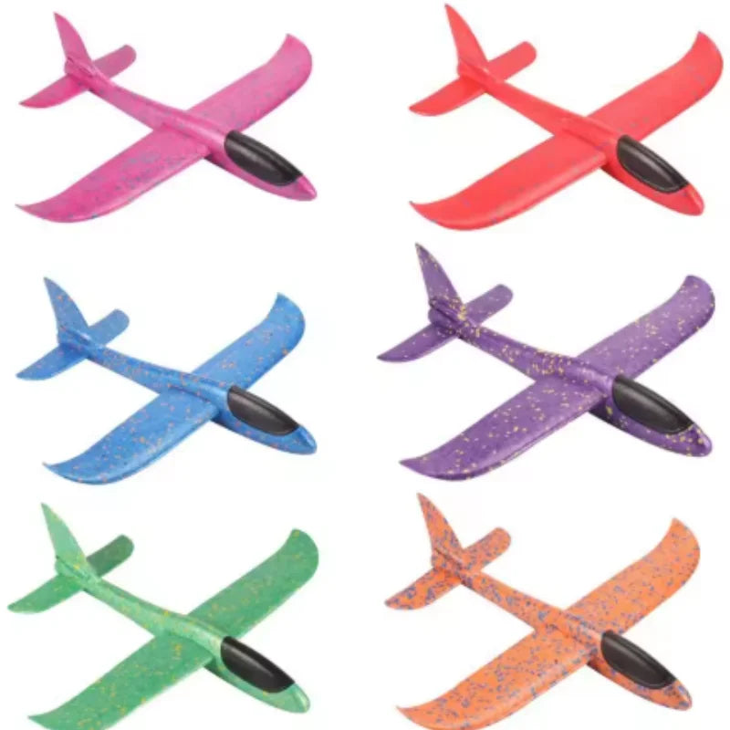 48cmFoam Aircraft Toy Hand Throw Flight Glider Aircraft Airplane DIY Model Toy Throwing Roundabout Airplane Kid Gifts