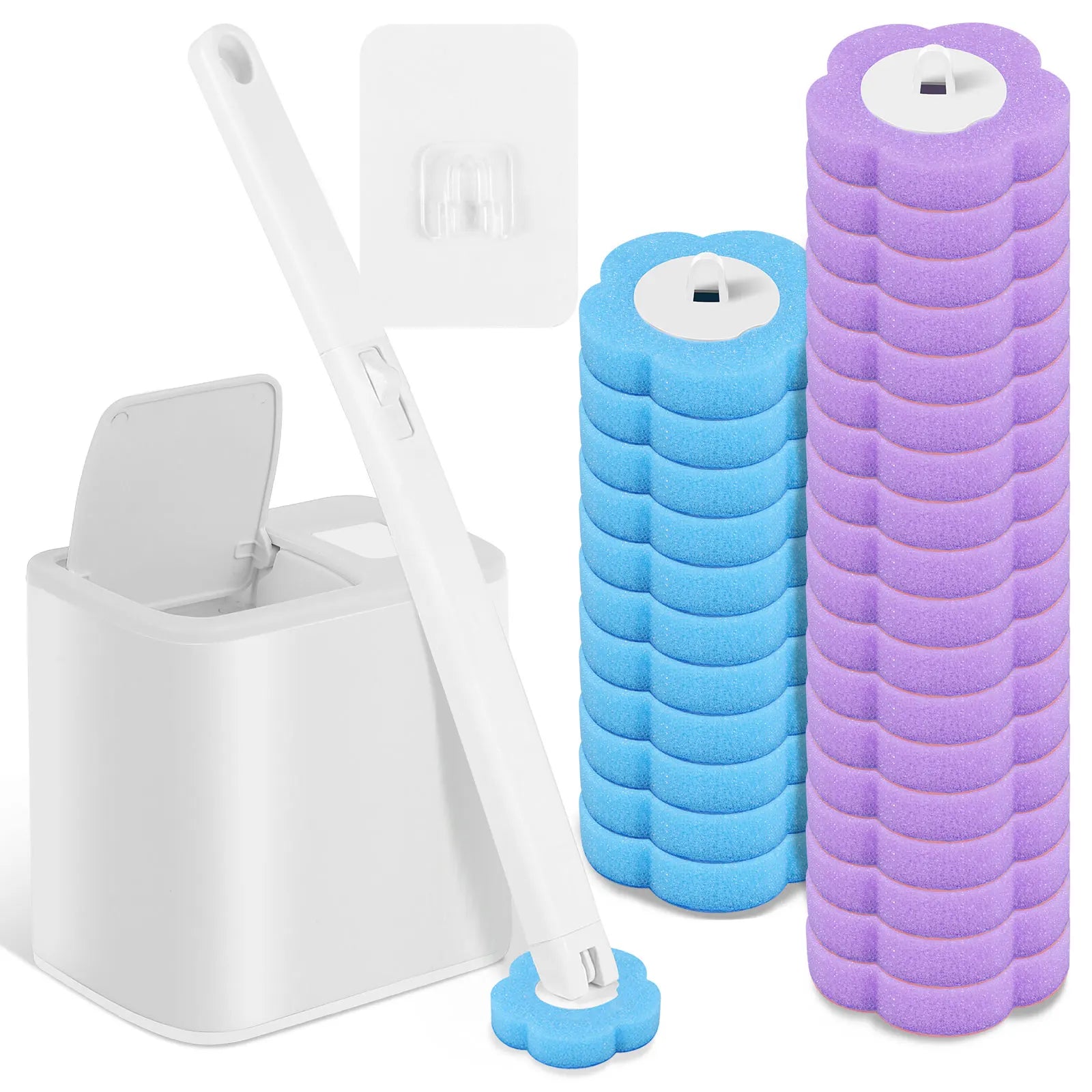 18/36Pcs Disposable Toilet Brush Wall Mounted Toilet Brush with Extended Handle Cleaning Set Replacement Head Wc Accessories New