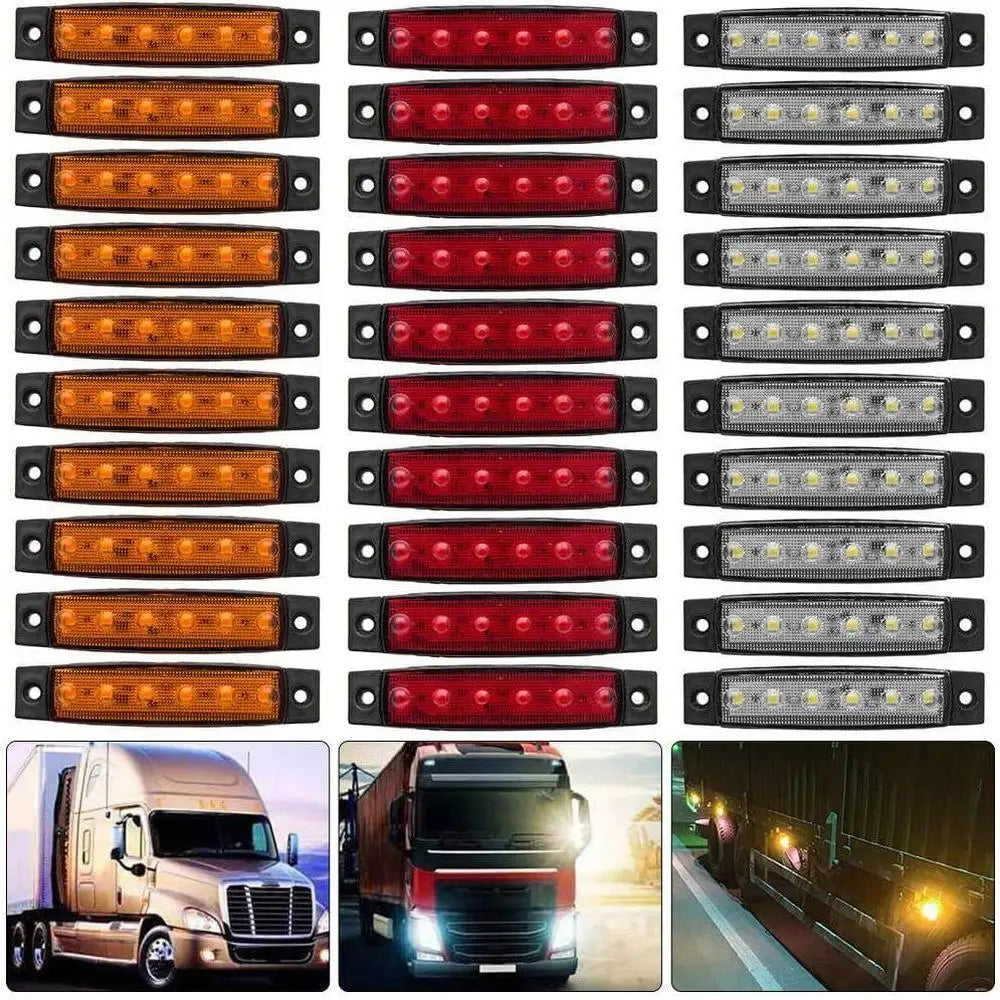 30/10pcs Side Marker Lights 12V 6LED SMD Side Marker Lights Side Marker Light Clearance Indicator