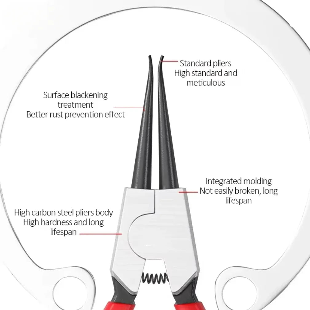 5-In Circlip Pliers, Needle Nose Pliers, Retaining Ring Pliers, for Removing Installing Puller Locking Rings Shafts
