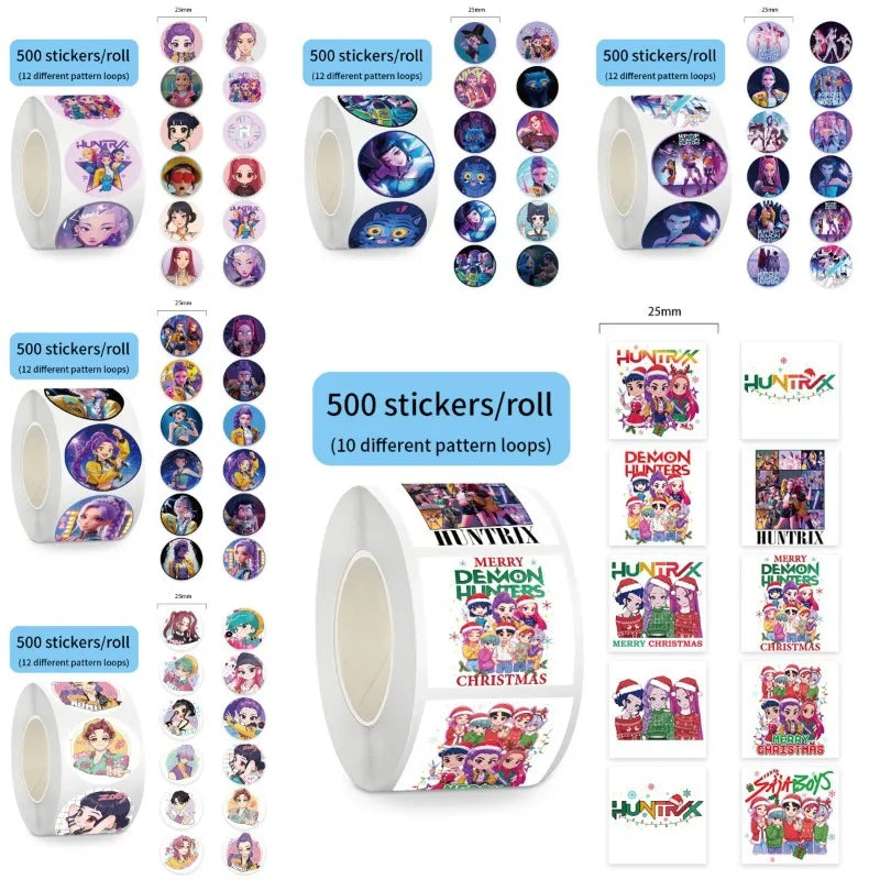 500Pcs/Roll Anime Lumi Mila Zoi Witch Hunter Stickers DIY Waterproof Decals for Scrapbook Phone Luggage Skateboard Laptop Decor