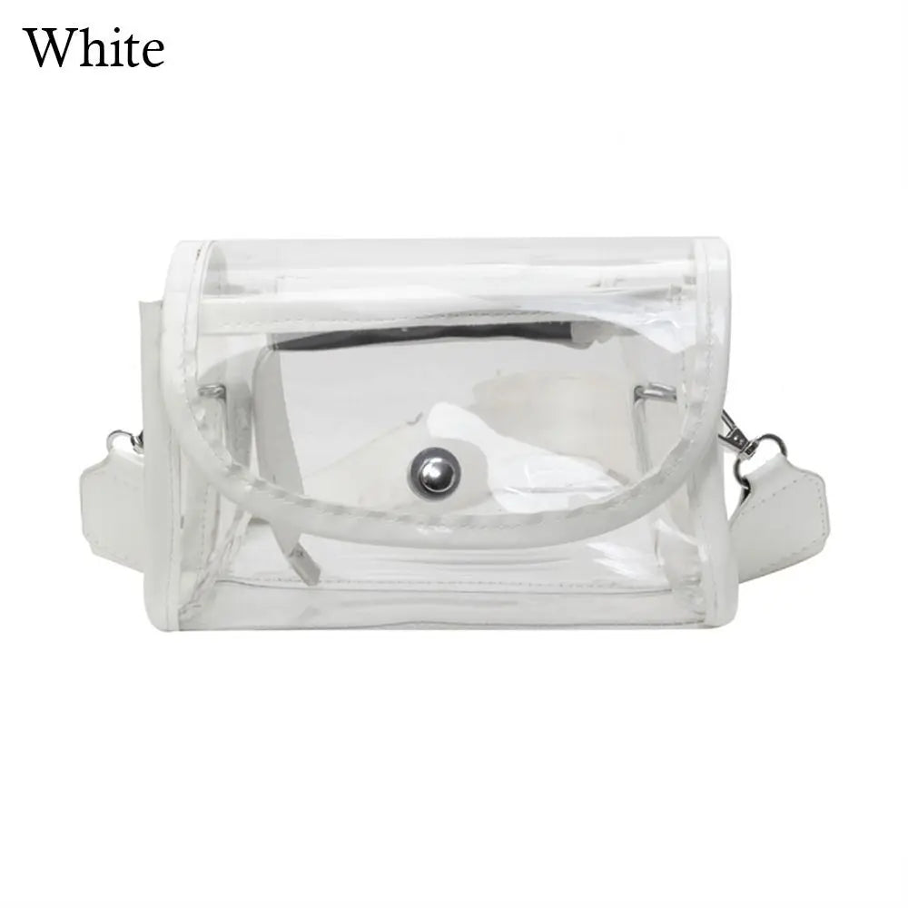 PVC Transparent Jelly Bag Small Square Bag Transparent Crossbody Bag for Women Candy Color Letter Fashion Shoulder Bag